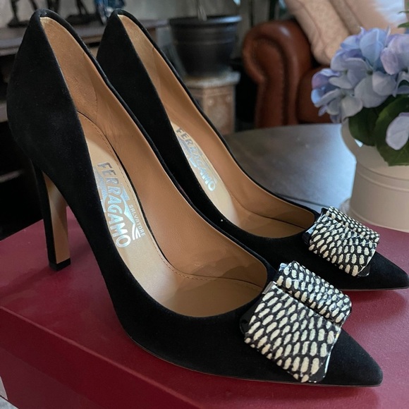 SF Mimi Sexy Black Suede Pump 4in Heel - Picture 2 of 3